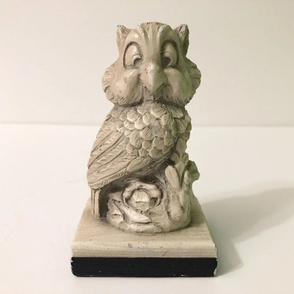 Vintage A Santini Resin Owl Sculpture Classic Figure Made in Italy 4.5 Inch Tall - Picture 1 of 16